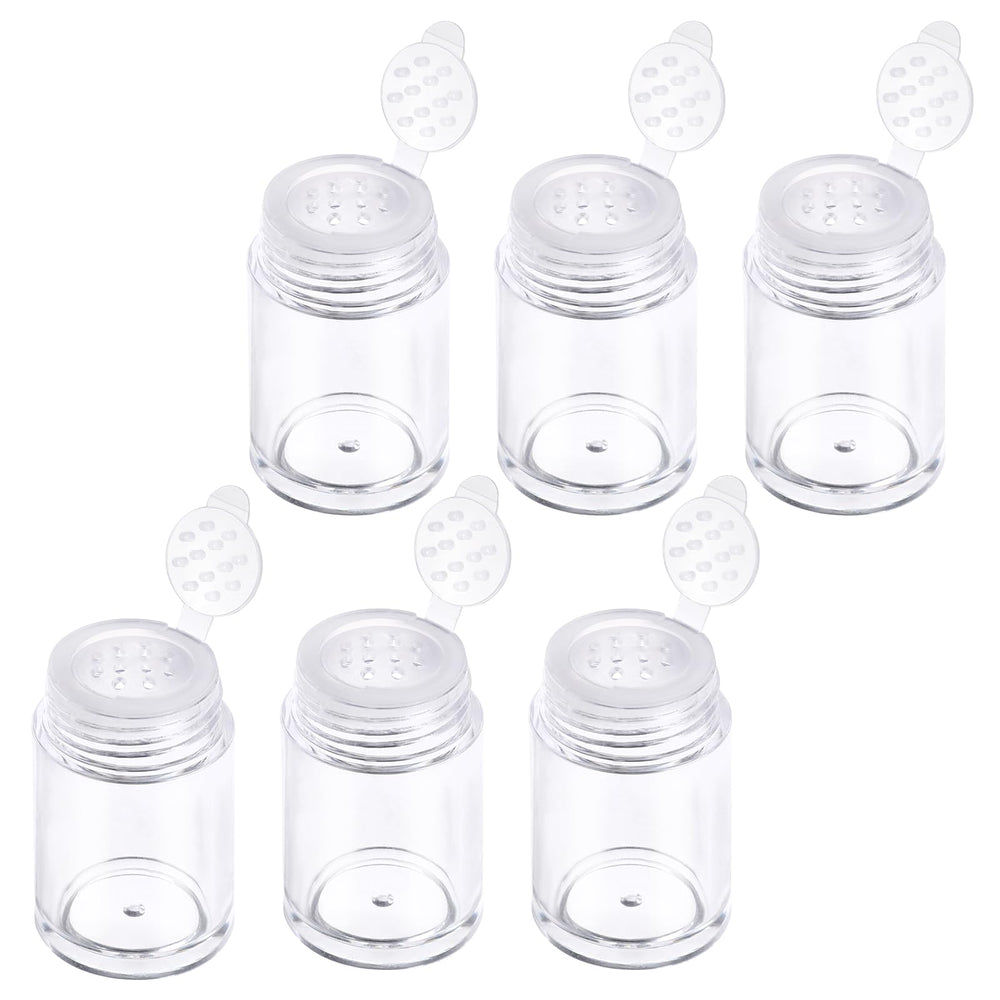 InnoHHustle clear powder bottle set with six containers for easy organization.