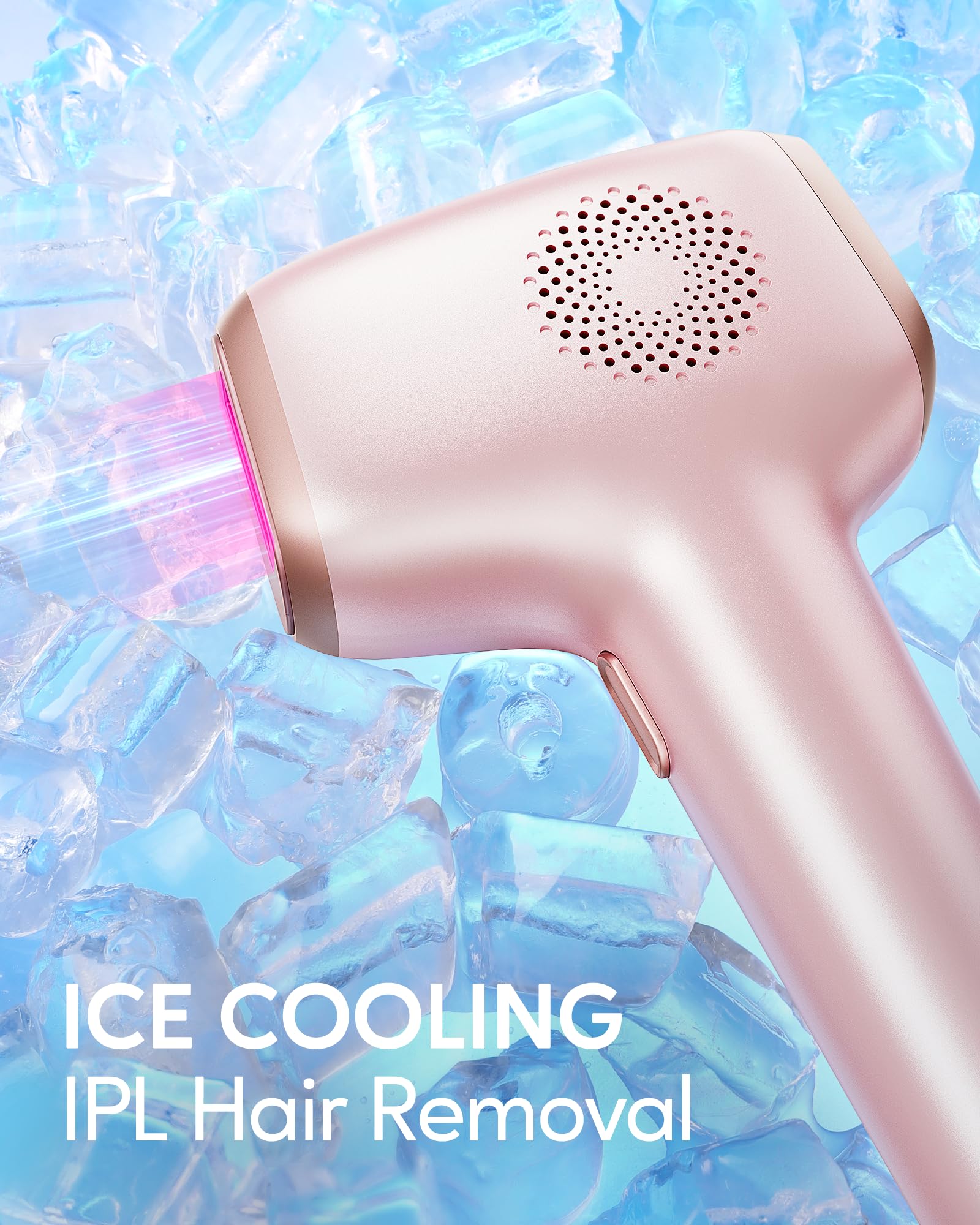 INNZA IPL device showing built‑in ice cooling for comfortable sessions.