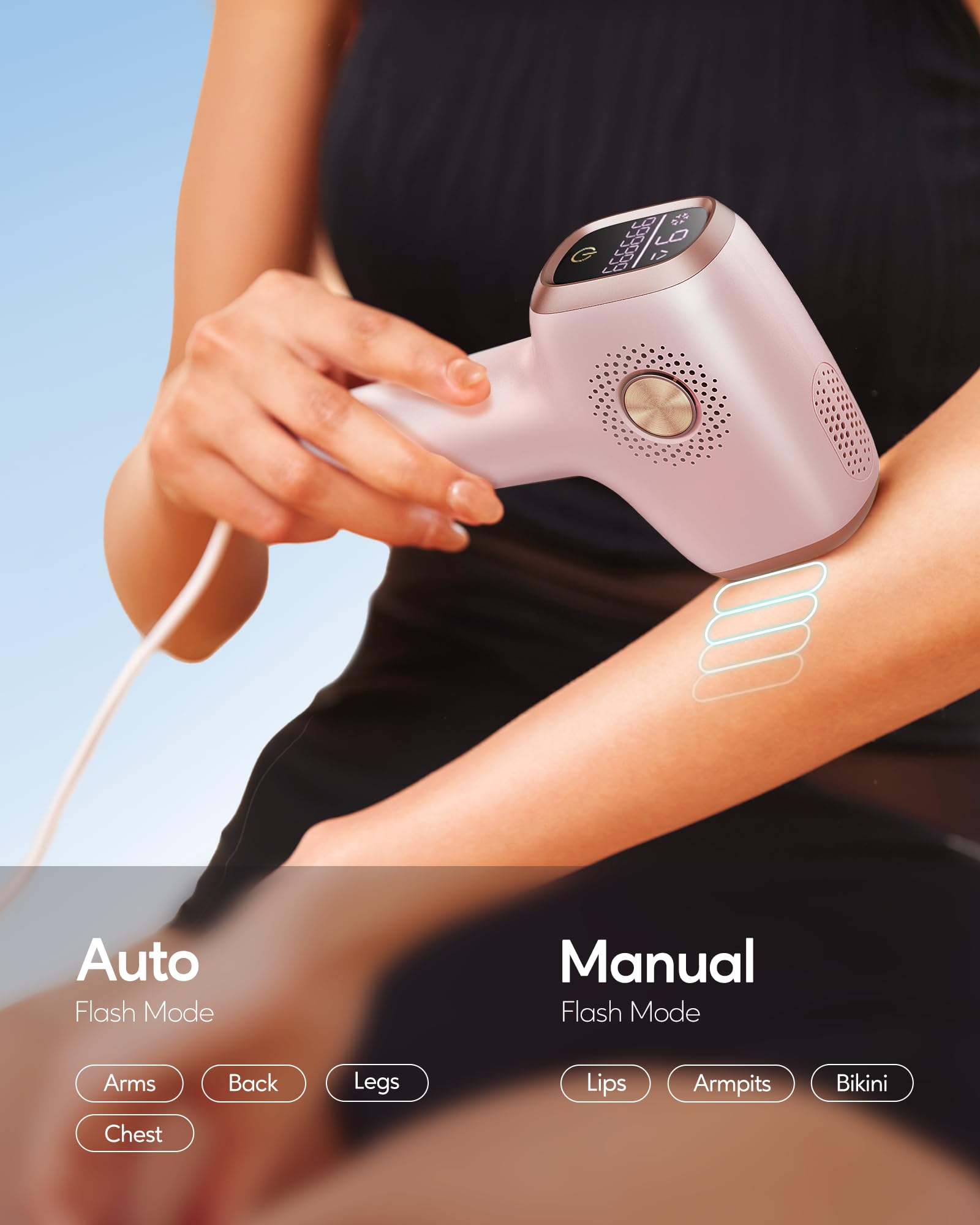 INNZA IPL with nine energy levels adapts to skin sensitivity.