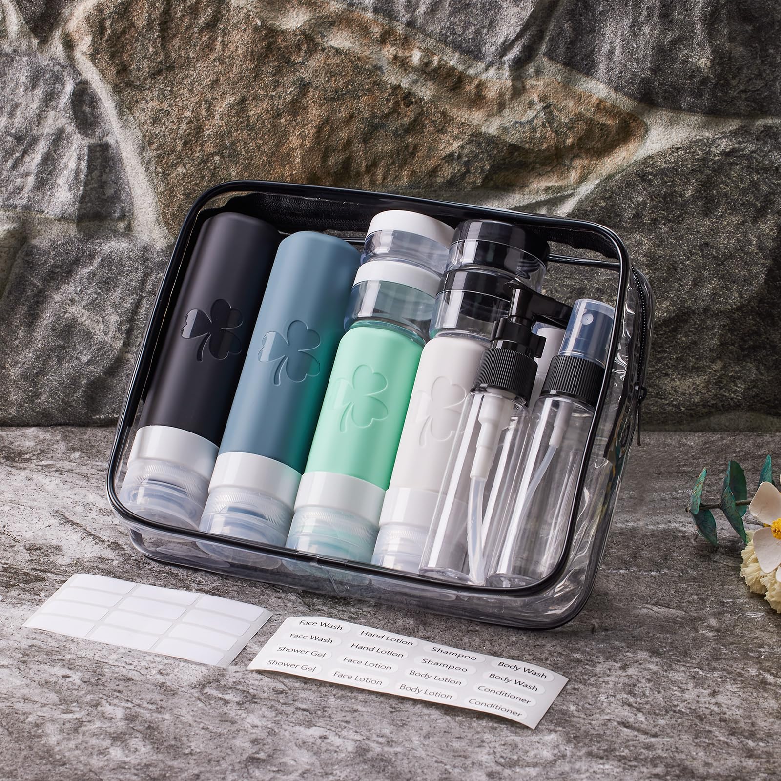 Versatile silicone bottles suitable for multiple liquids and accessories