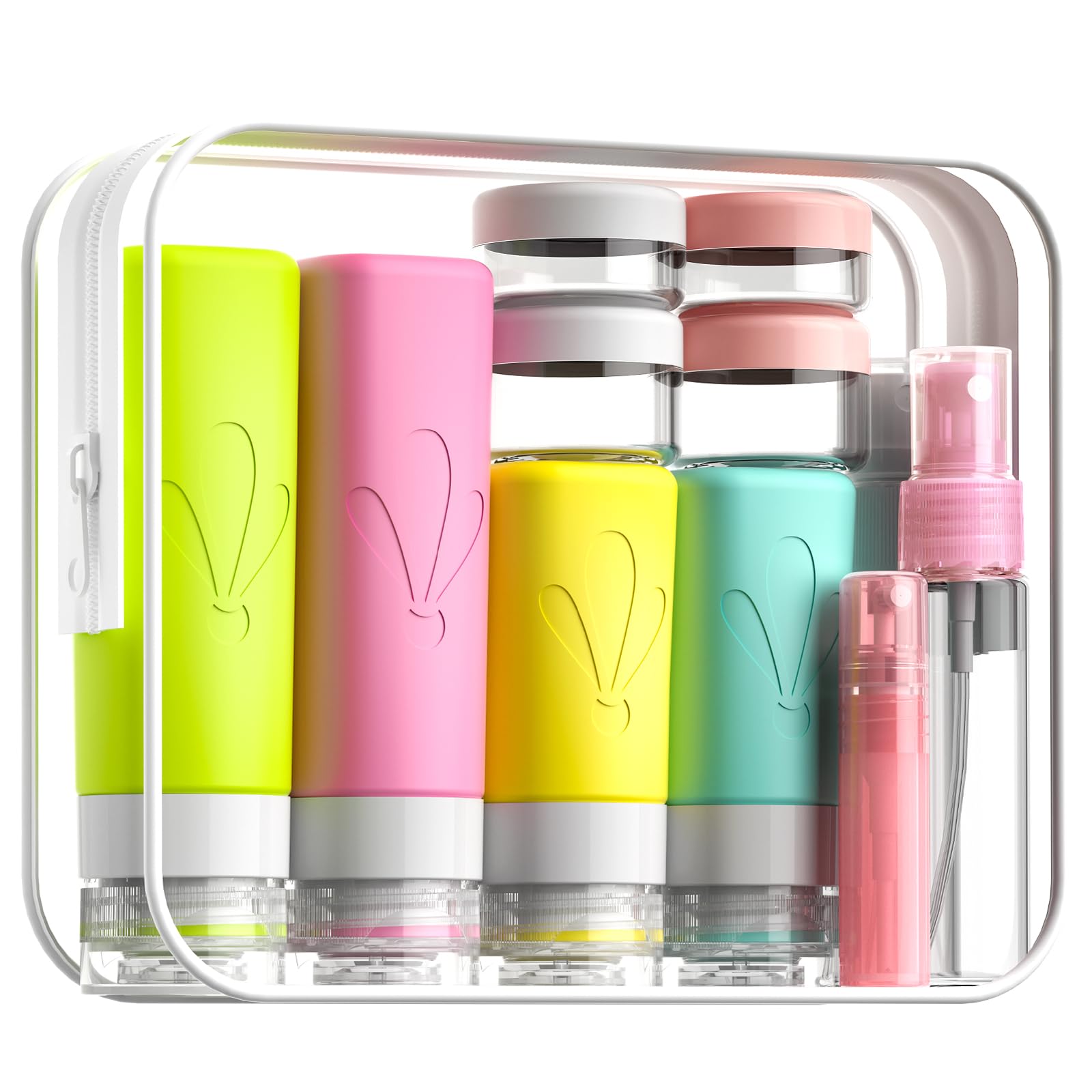 INSFIT travel bottles set with 3oz capacity, TSA-ready for organized packing.