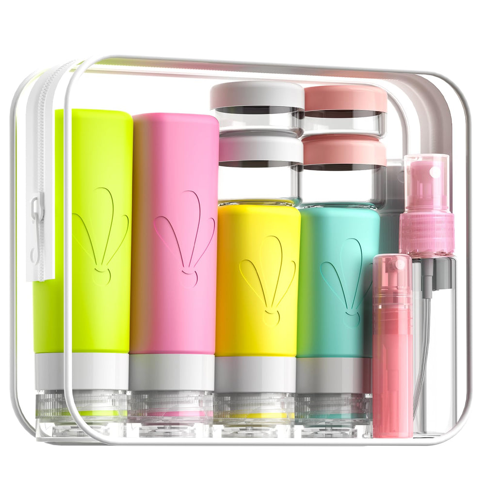 INSFIT travel bottles set with 3oz capacity, TSA-ready for organized packing.
