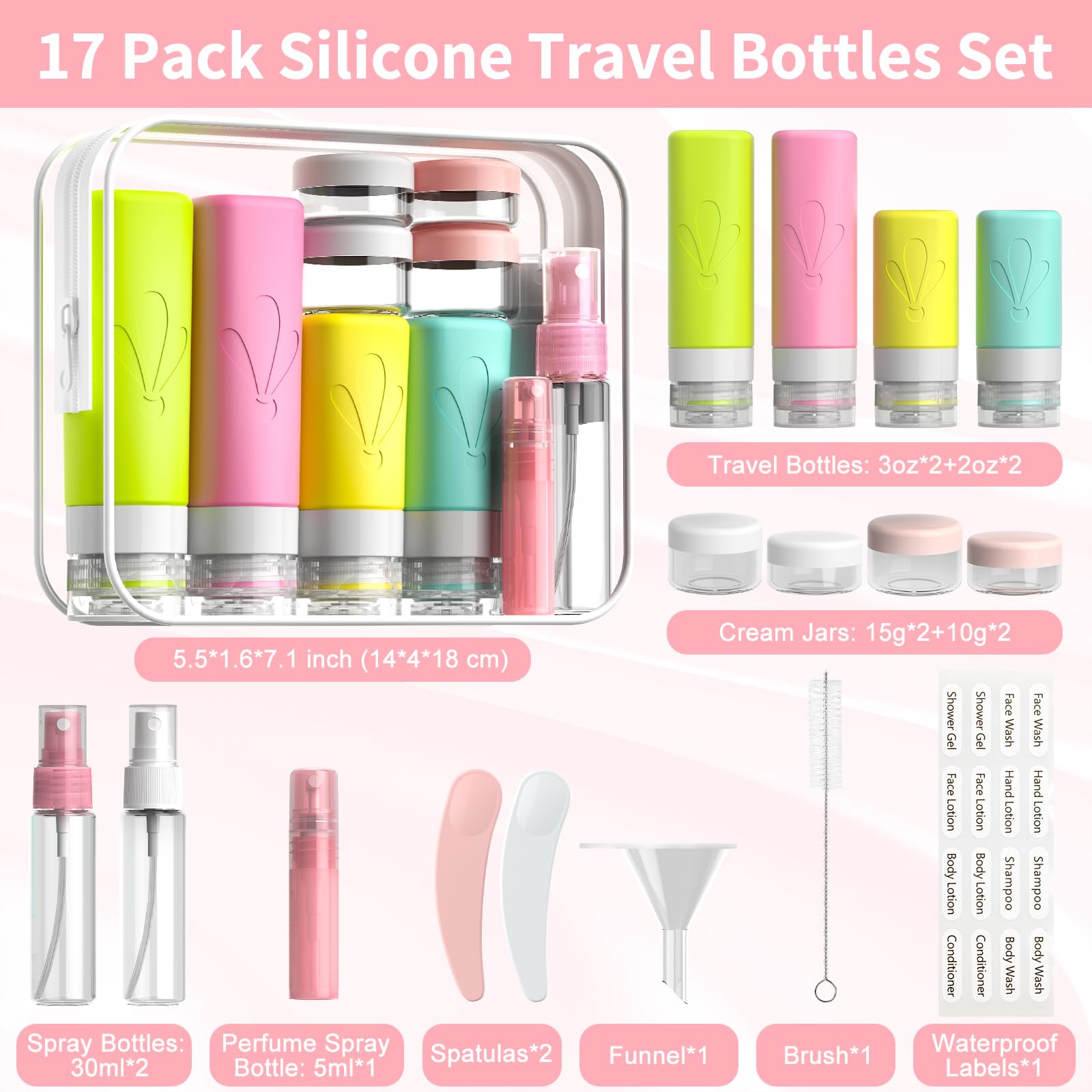 INSFIT travel cream jars 4-pack, easy to fill and clean for creams and lotions.