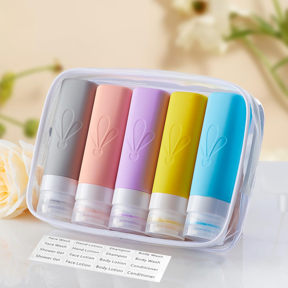 INSFIT waterproof labels organize contents on travel bottles for quick identification.