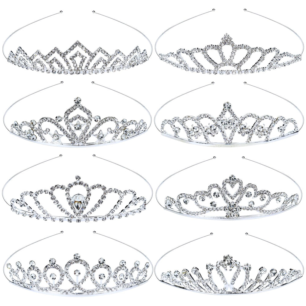 inSowni diadema princesa con cristales plata, ideal para la ceremonia