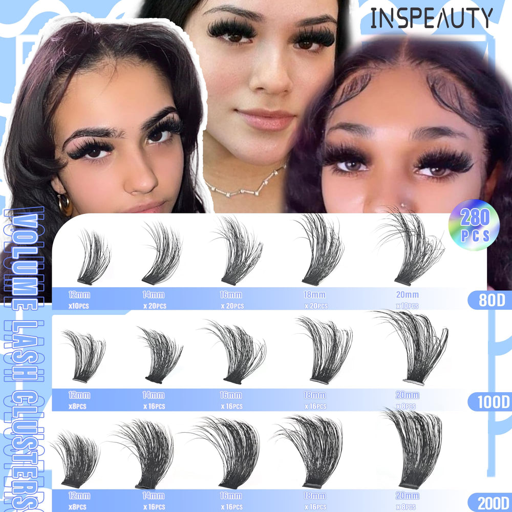 INSPEAUTY wispy full-look clusters blend with natural lashes for fullness
