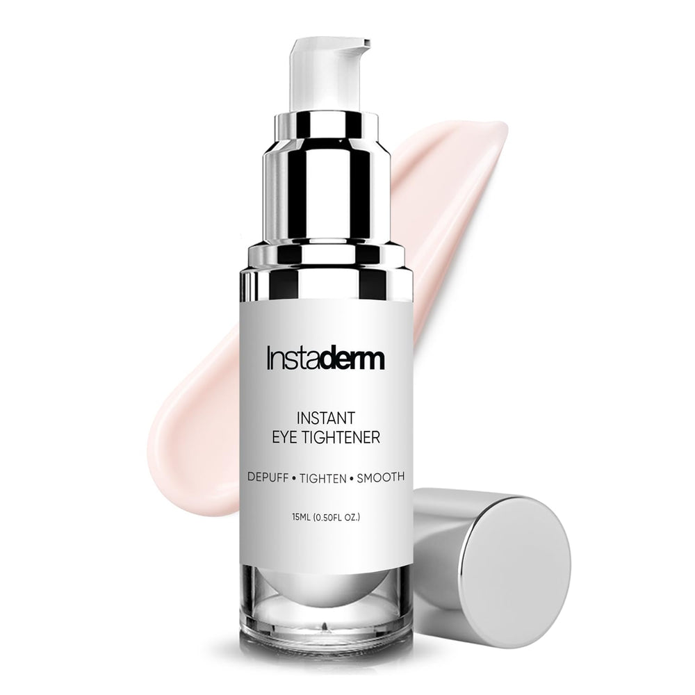 Instaderm Instant Eye Tightener bottle for quick under-eye refresh and puffiness relief.