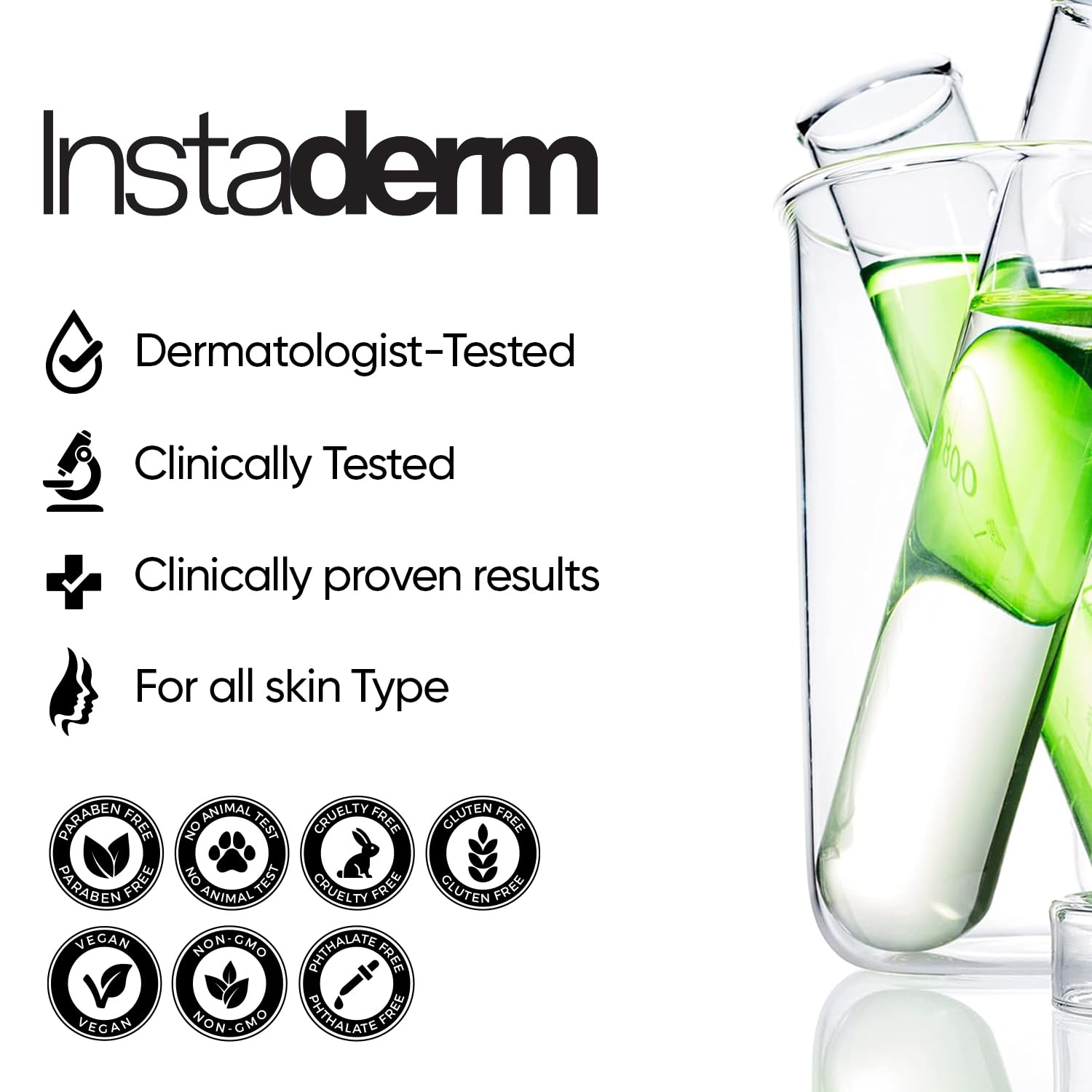Instaderm micro moisturizing cream hypoallergenic formula suitable for all skin types.