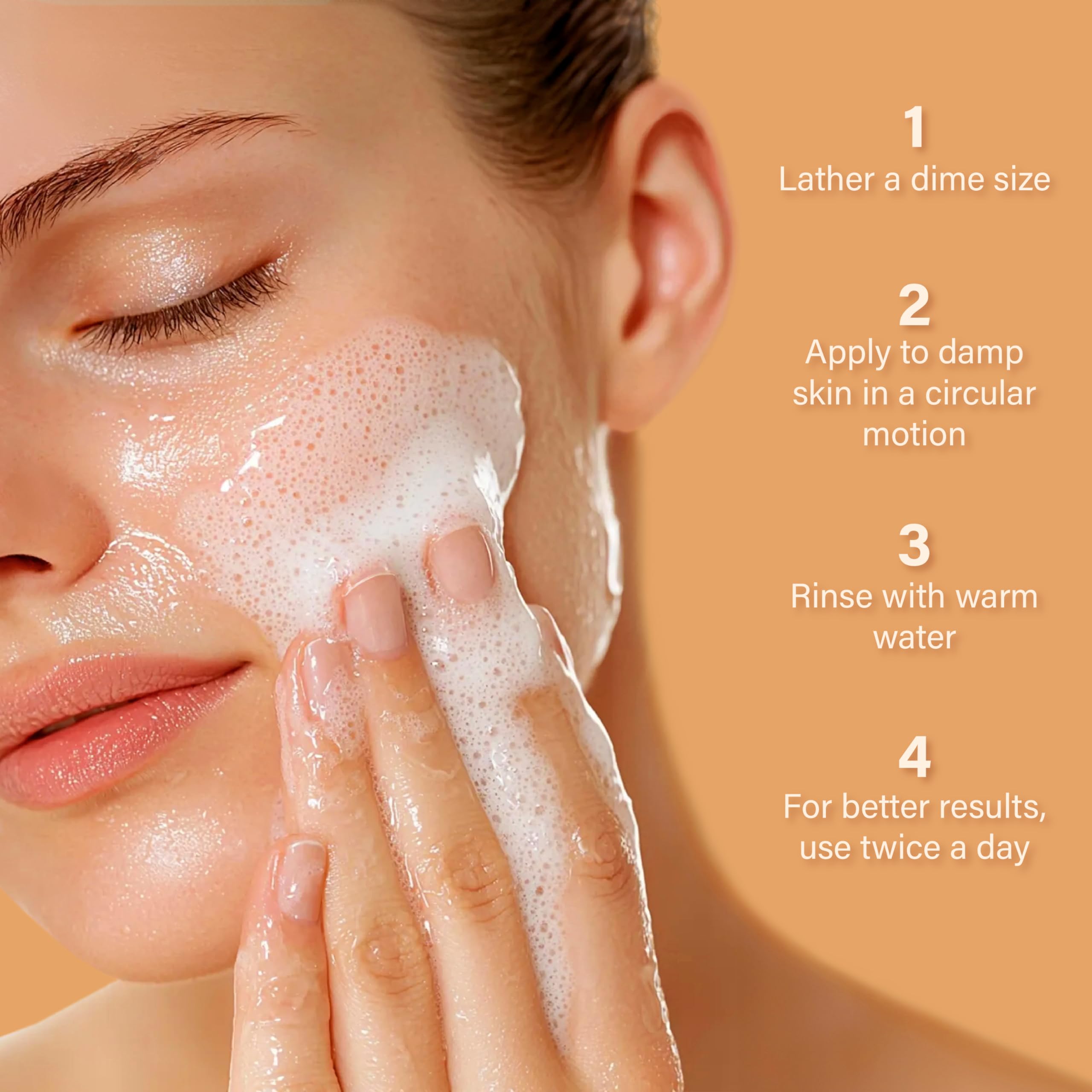 Close-up of coconut water and aloe vera ingredients in the cleanser.