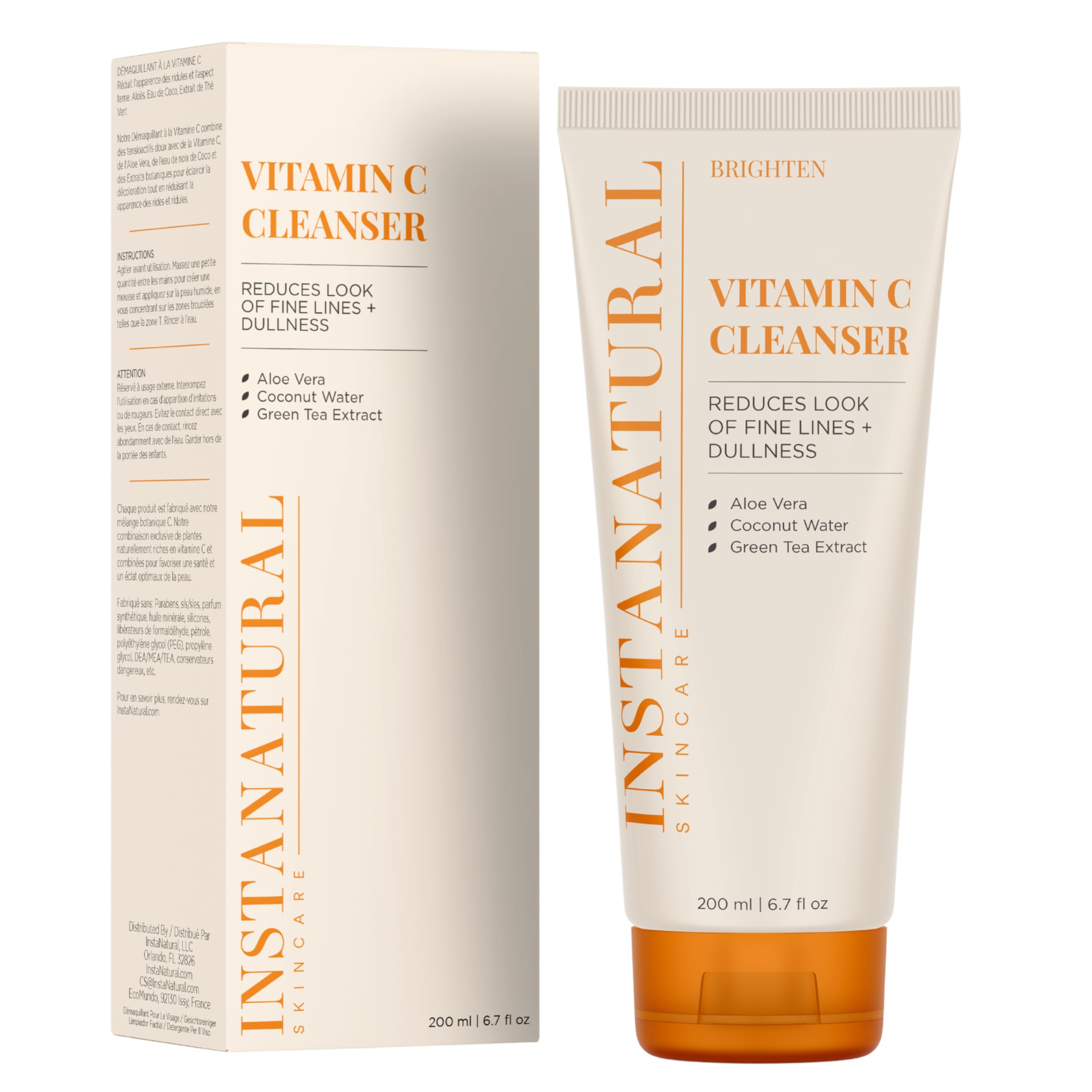 Pump dispensing creamy foam for daily cleansing with InstaNatural cleanser.