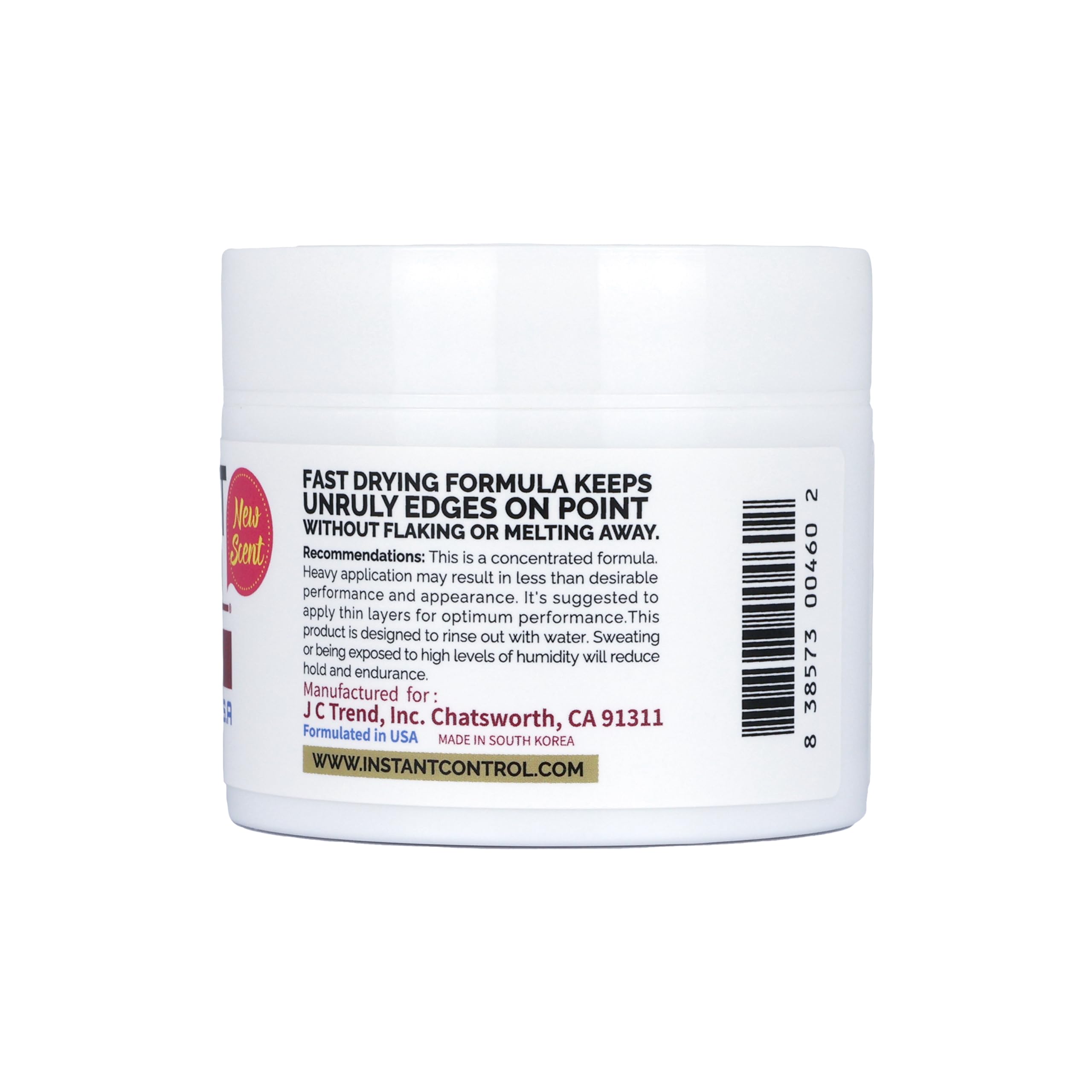 Close-up of Instant Control Edge & Braid Gel texture highlighting a clear, easy-to-spread formula.