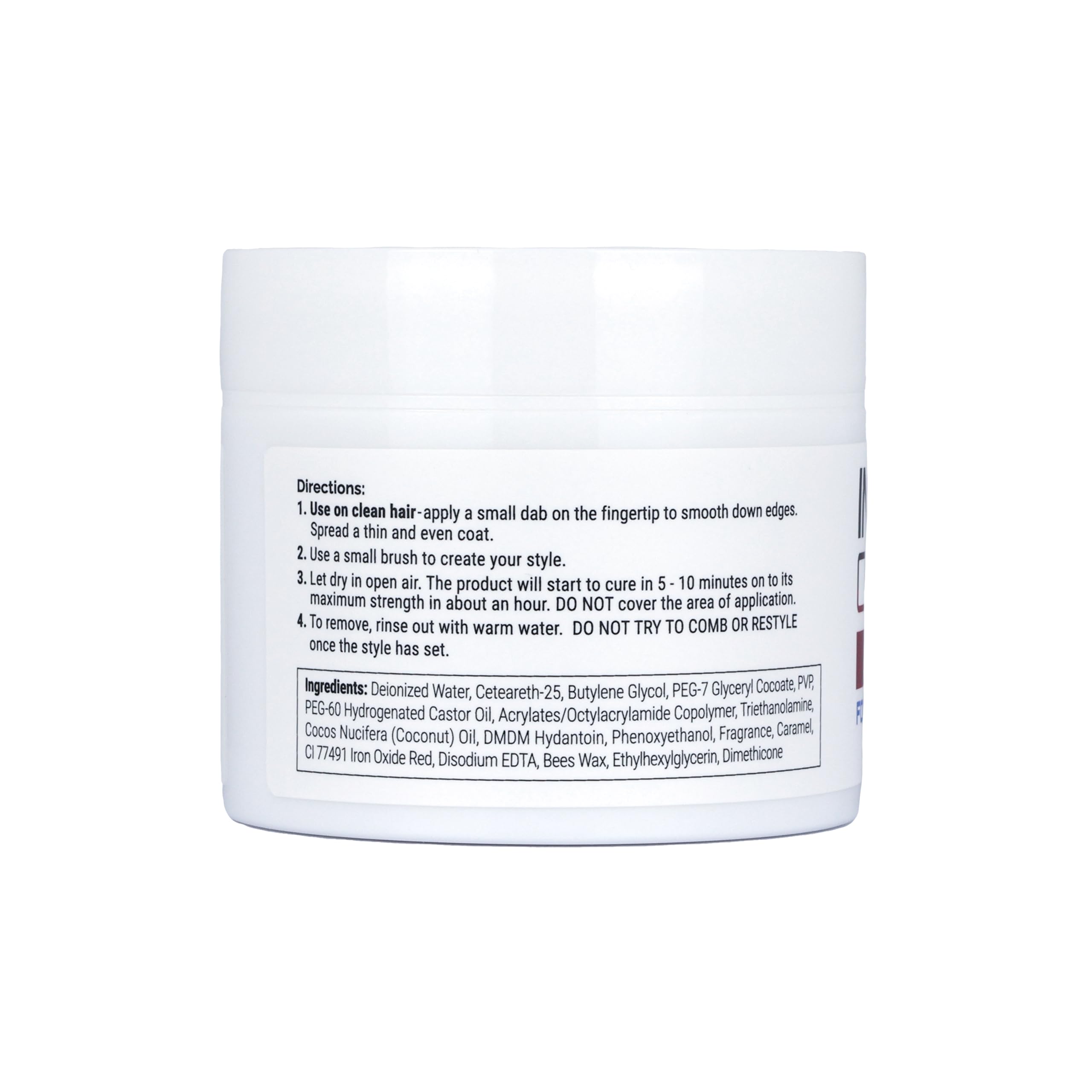 Instant Control Edge & Braid Gel applied to hair for neat edges and braided lines.