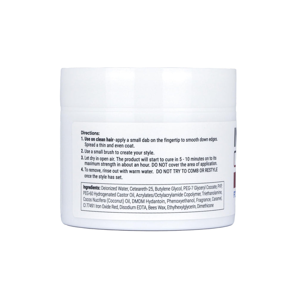 Instant Control Edge & Braid Gel applied to hair for neat edges and braided lines.