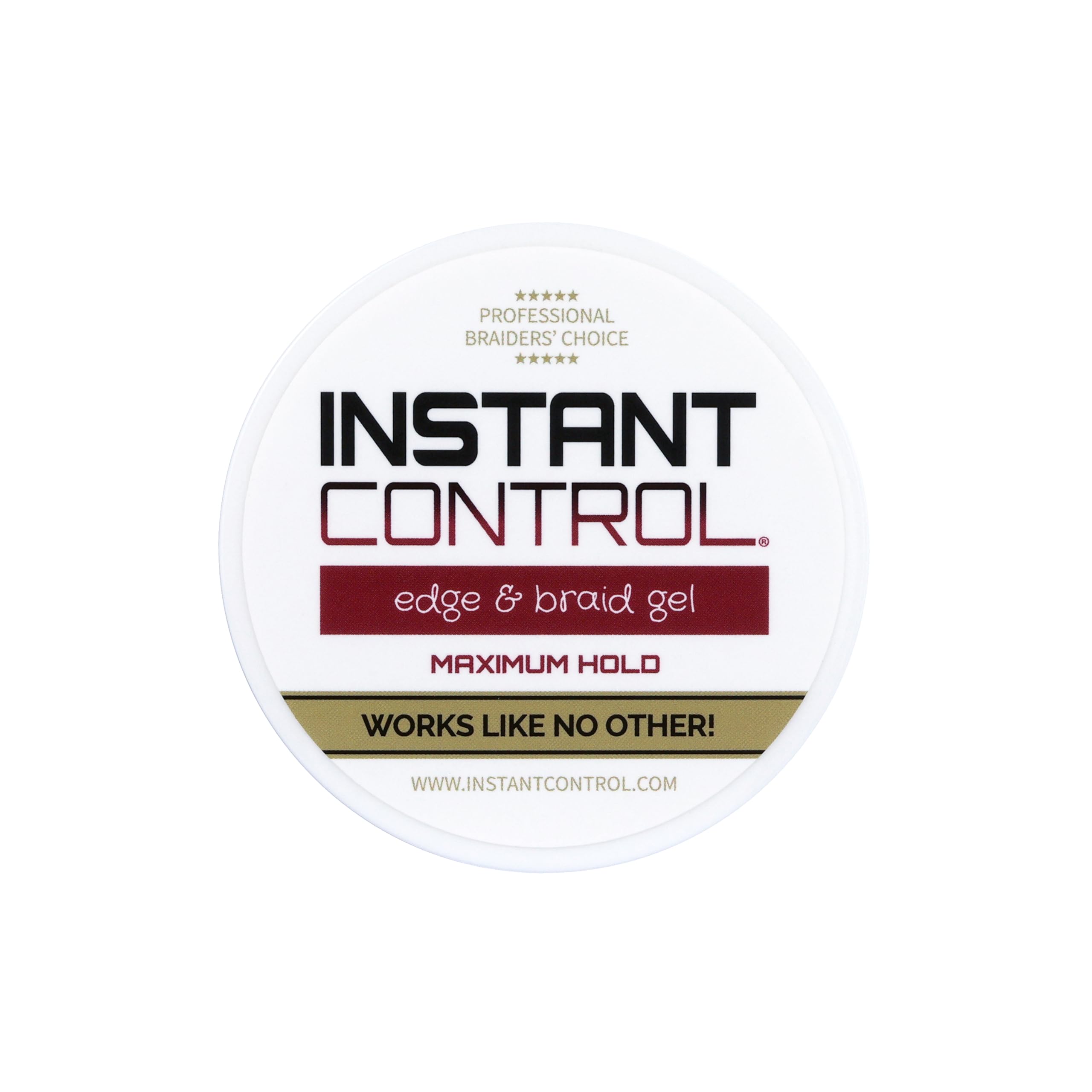 Packaging of Instant Control Edge & Braid Gel in a 4 oz bottle for daily styling.