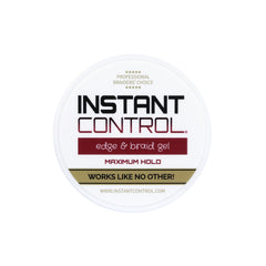 Packaging of Instant Control Edge & Braid Gel in a 4 oz bottle for daily styling.