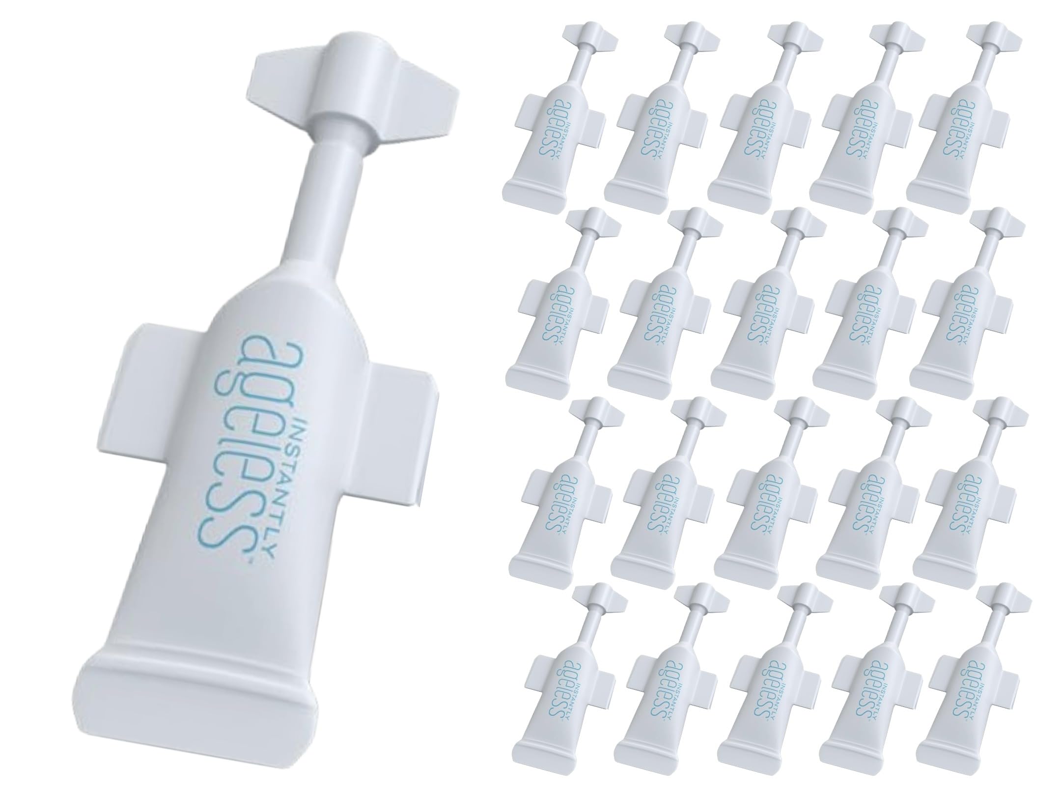 Instantly Ageless eye bag remover bottle reduces puffiness for a refreshed look.