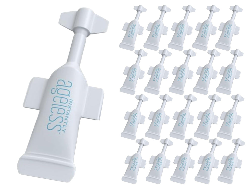 Instantly Ageless eye bag remover bottle reduces puffiness for a refreshed look.