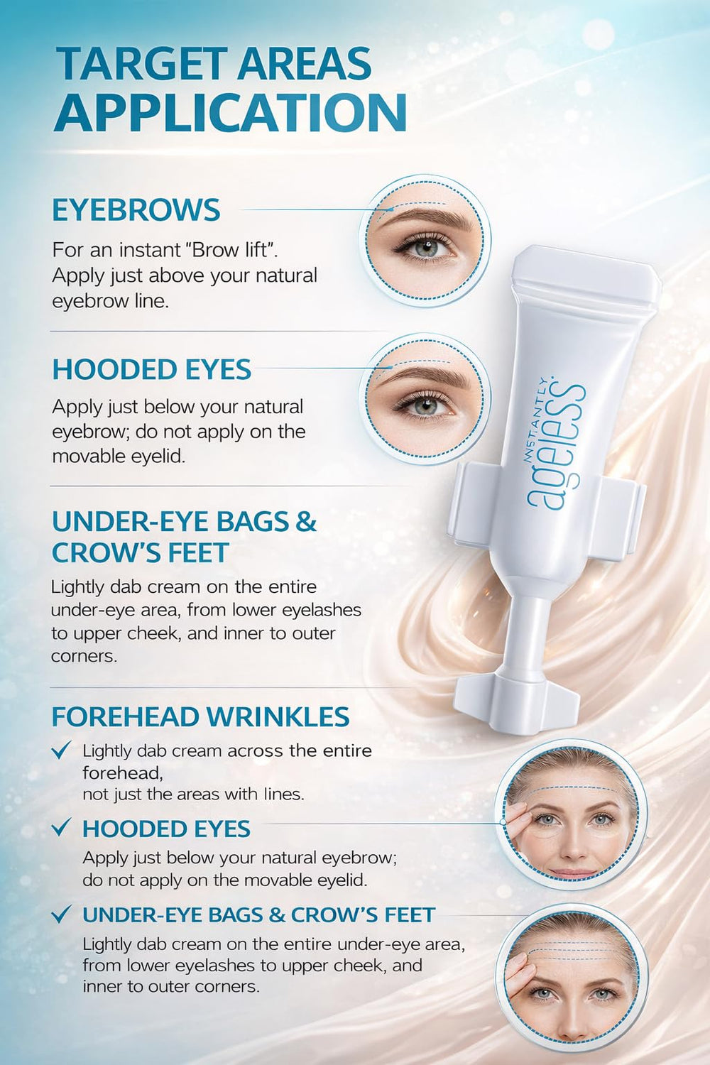 Instantly Ageless puffiness reduction eye cream helps depuff the under-eye area.