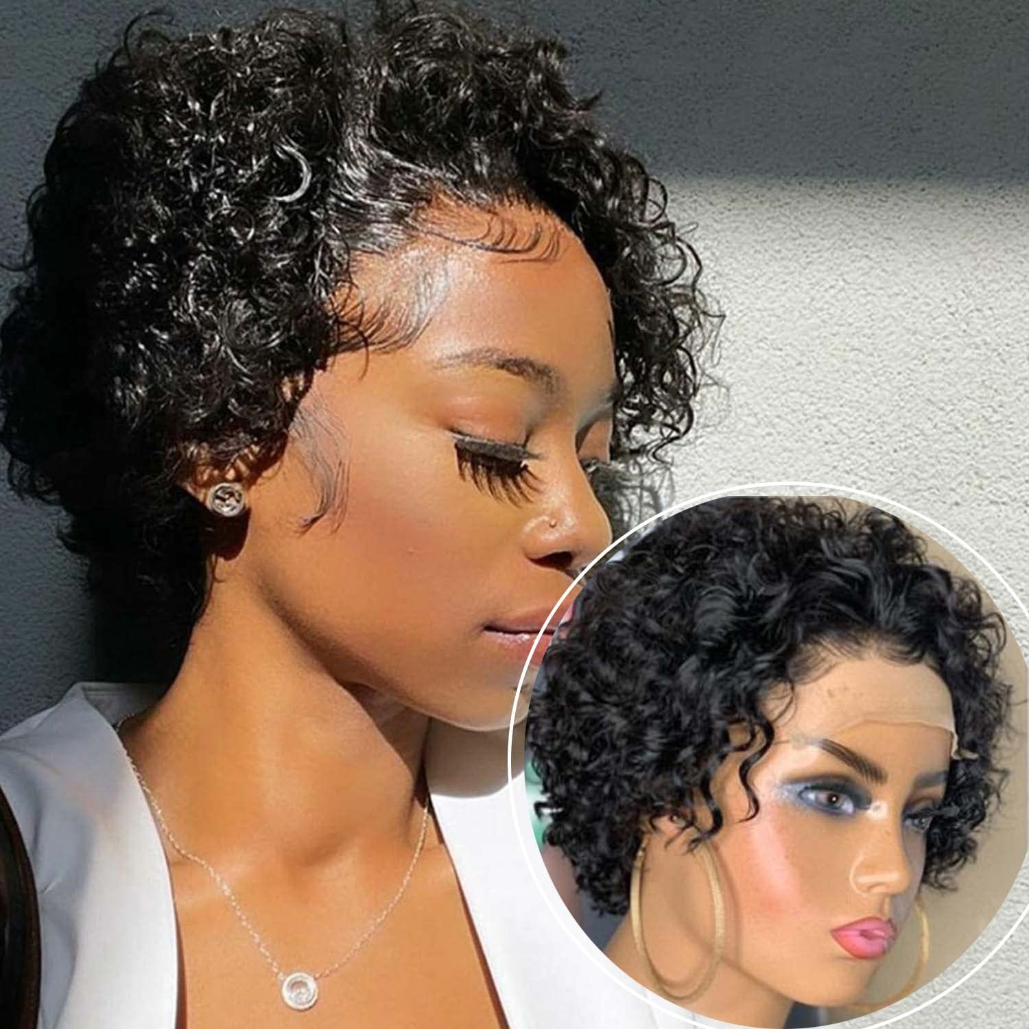 INSTASTYLE pre-plucked hairline pixie wig for a natural front edge.