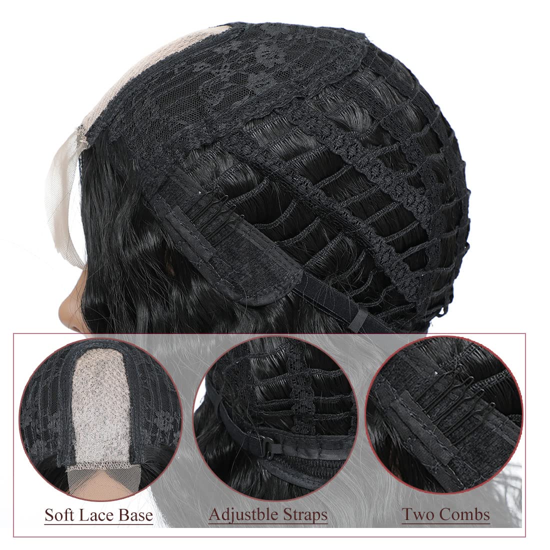 INSTASTYLE side-part styling option on lace-front wig for varied looks.