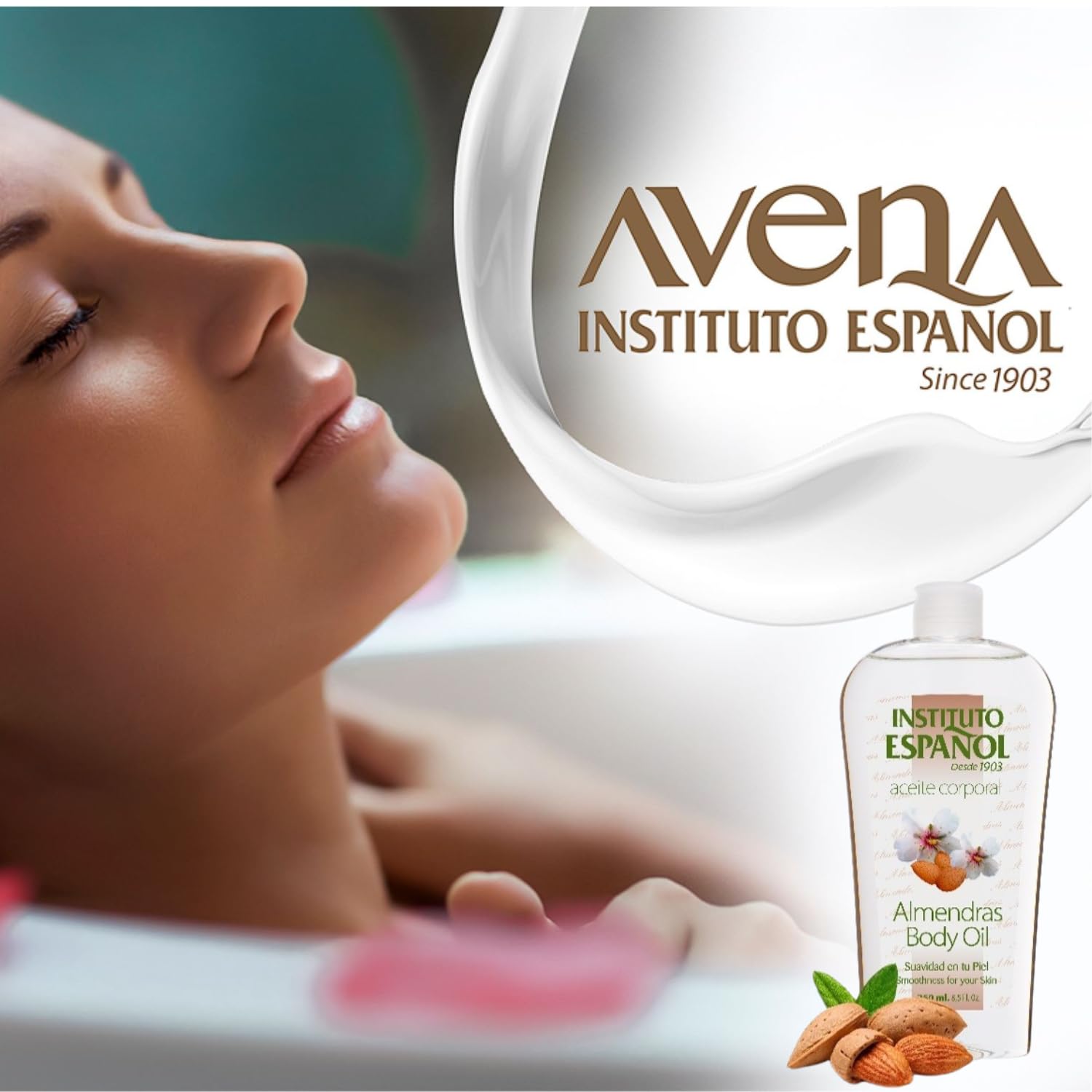 Hair and scalp care with Instituto Español Almond Body Oil