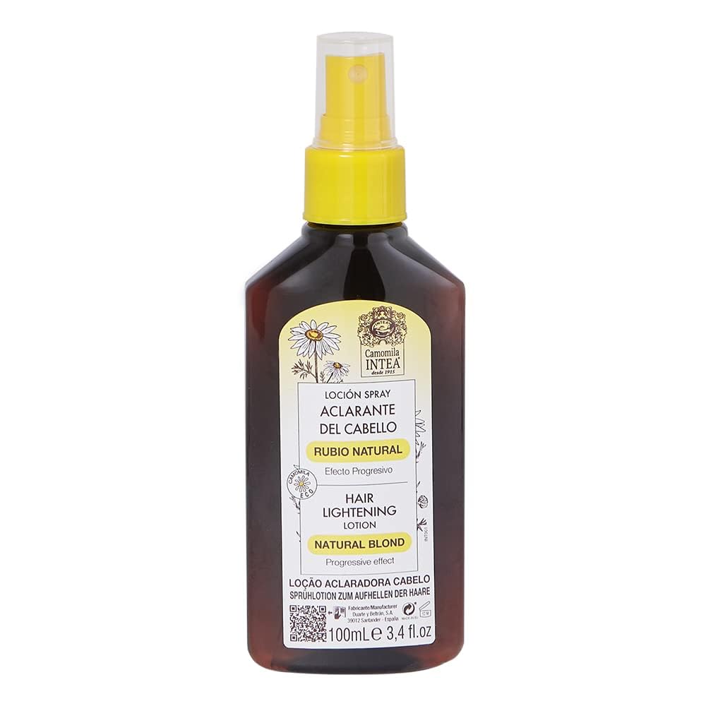 Intea Camomila Blonde Spray bottle demonstrates at-home lightening with chamomile