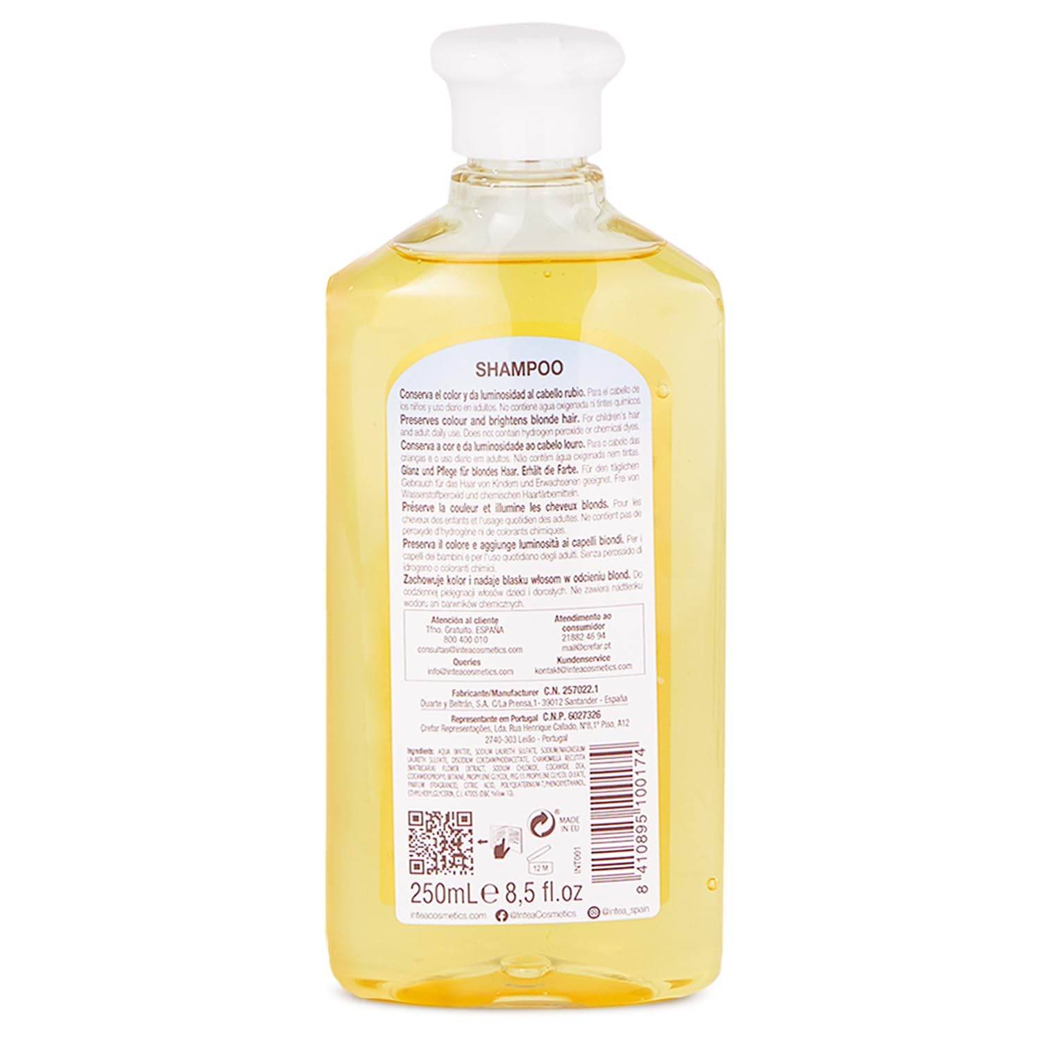 Intea Camomila Kids Shampoo para rubios, resalta reflejos.