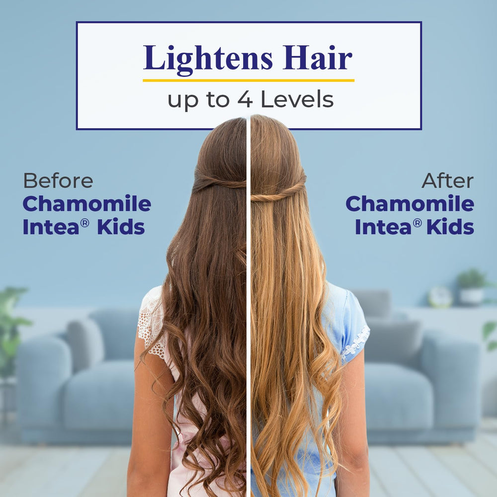 Preview of lighter hair tone after using Intea Camomila lightener.