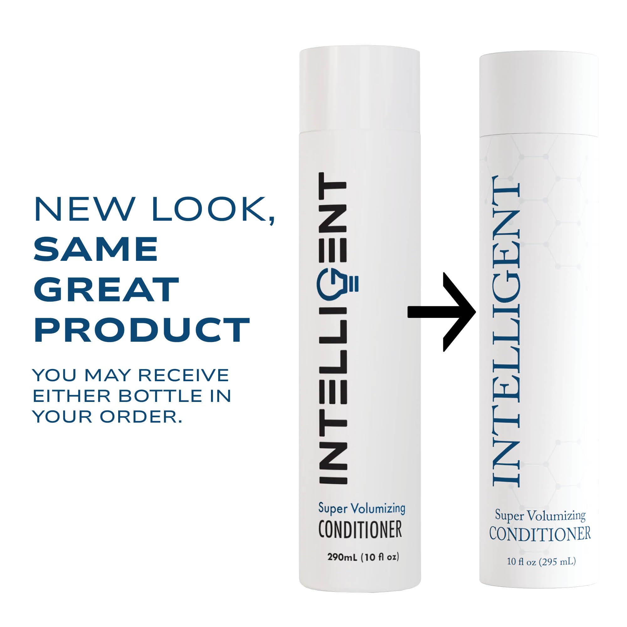 Intelligent Shop conditioner pump highlights easy, mess-free application for smooth, volumized hair.