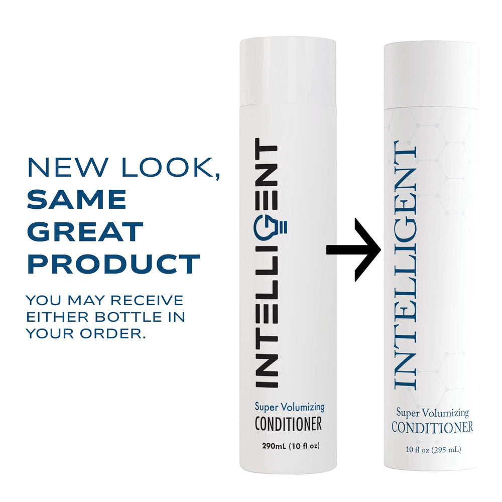 Intelligent Shop conditioner pump highlights easy, mess-free application for smooth, volumized hair.