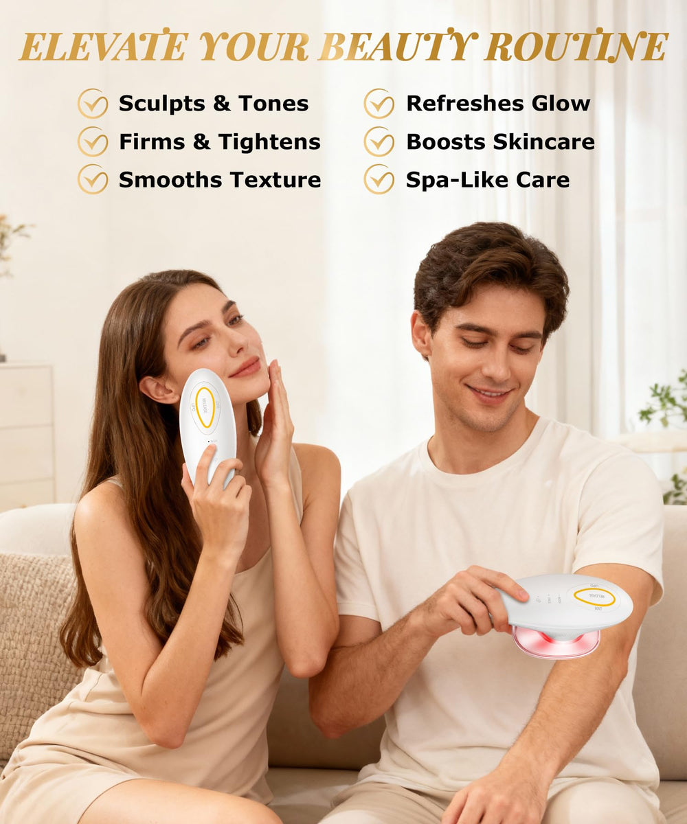 INTEO 3-in-1 Face and Body Sculpting Machine side view shows ergonomic grip for comfortable sessions.