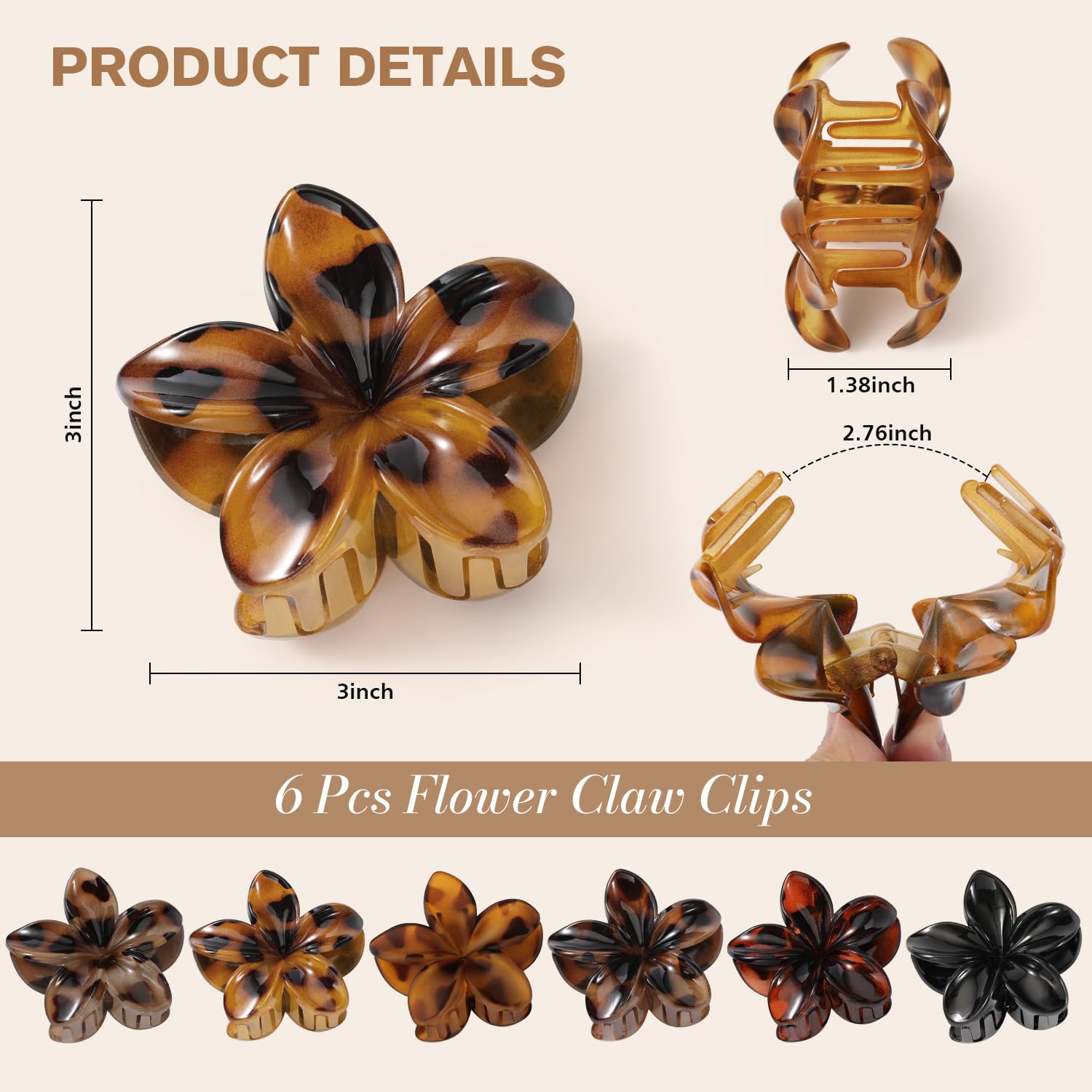 Interesse pinza flor hawaiana negro, estilo neutro para cualquier look