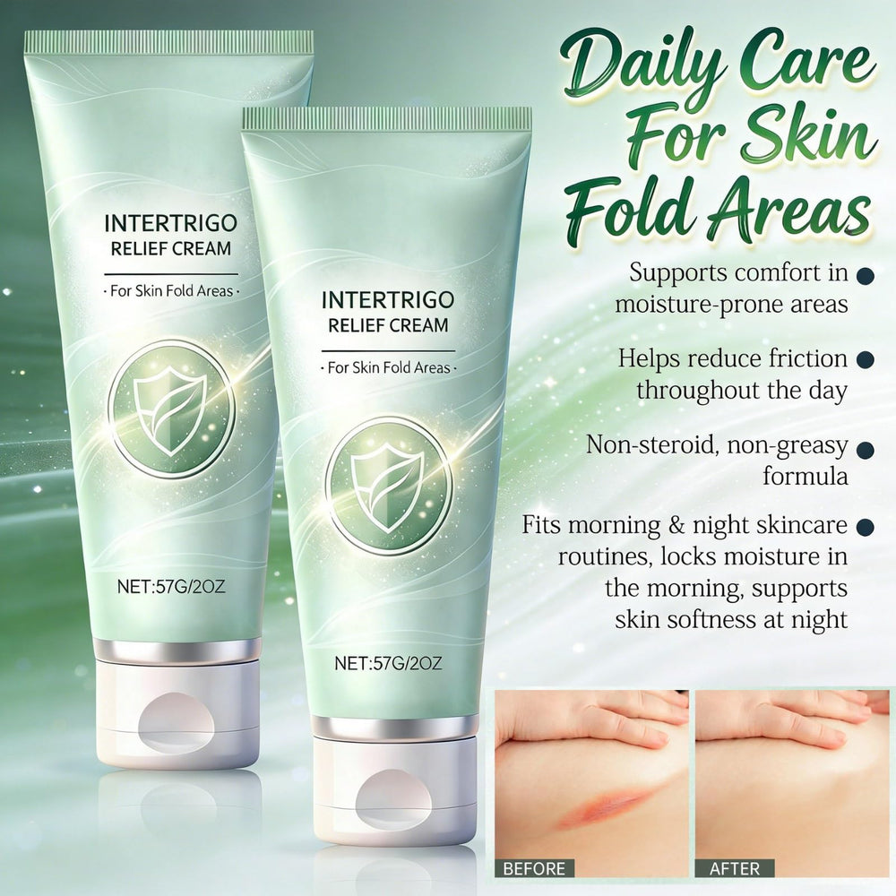 Con crema para intertrigo, cuidado de las zonas de pliegues sensibles.