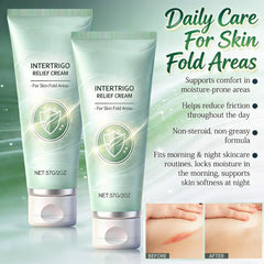 Con crema para intertrigo, cuidado de las zonas de pliegues sensibles.