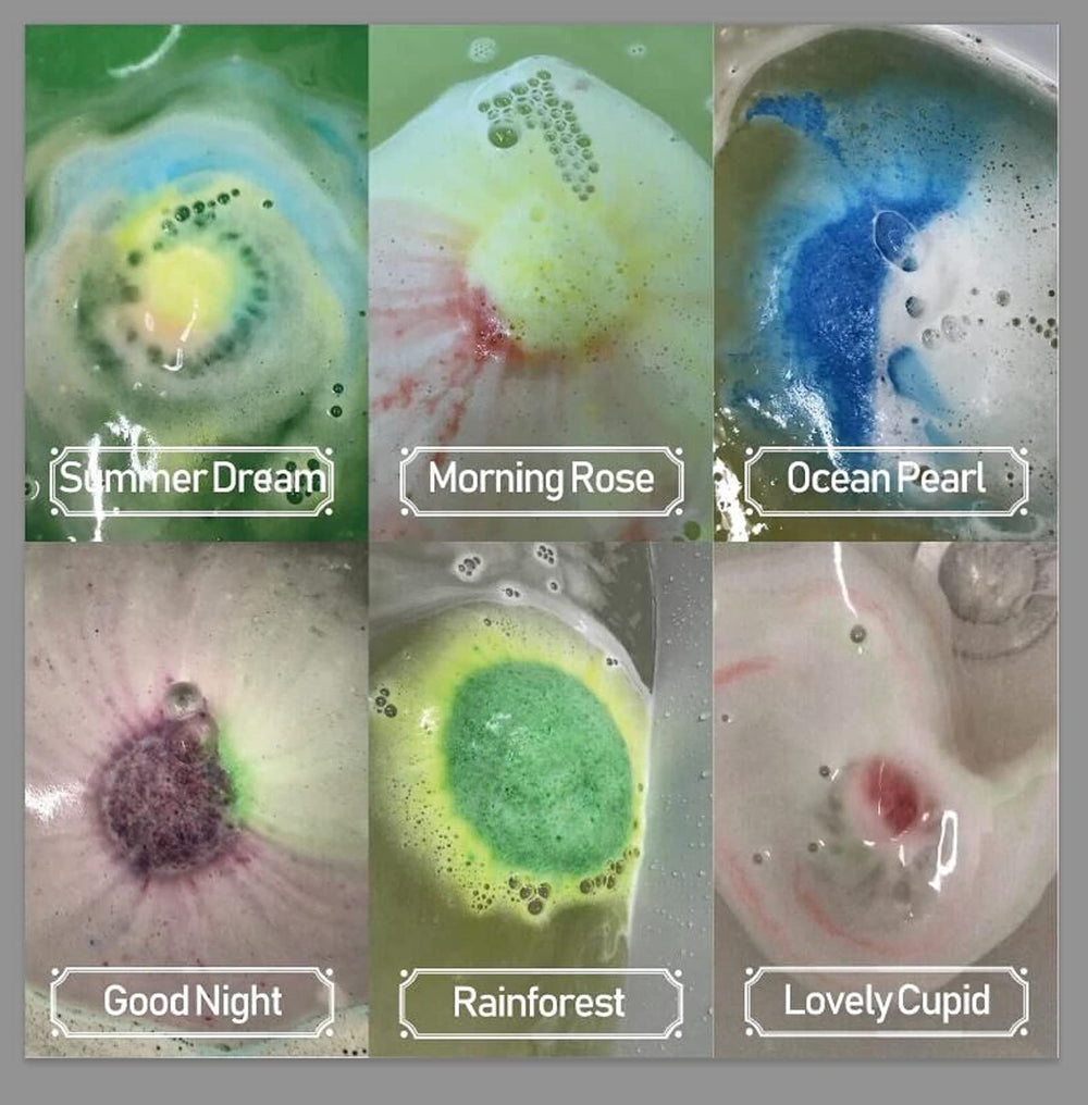 INTEYE Summer Dream bath bombs colors create a bright, mood-boosting bath.
