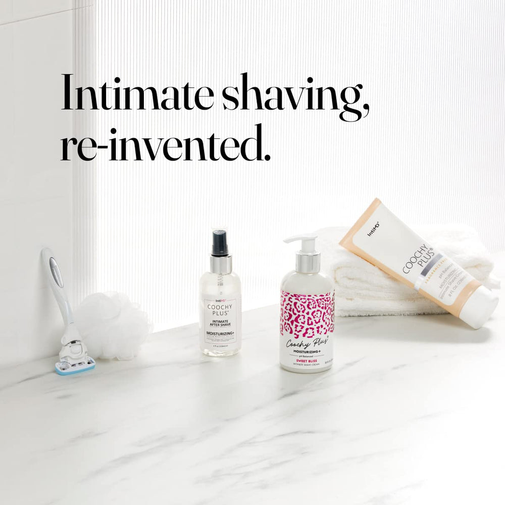 IntiMD COOCHY after-apply glow suggests refreshed skin after use.