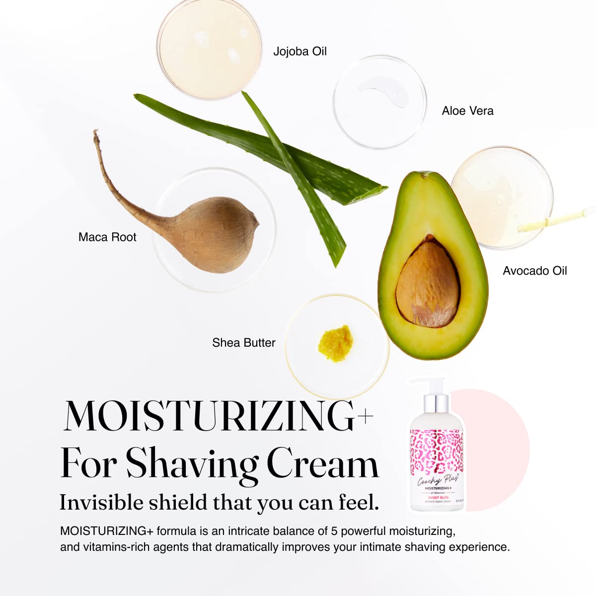 IntiMD Coochy Plus intimate shave cream foam application for gentle glide