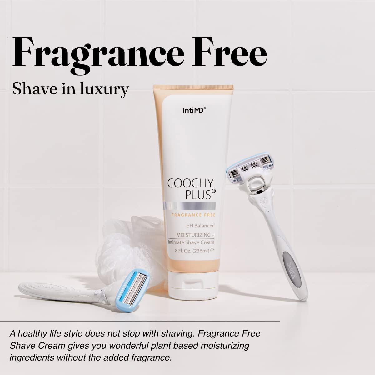 IntiMD Coochy Plus maca root adds a conditioning touch to shaving routine.