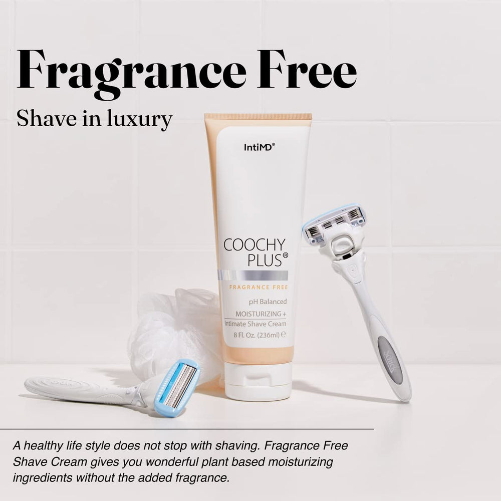 IntiMD Coochy Plus maca root adds a conditioning touch to shaving routine.