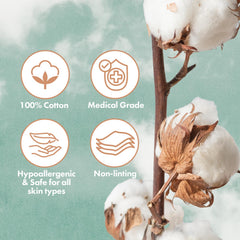 Lint-free cotton with no fibers left after use.