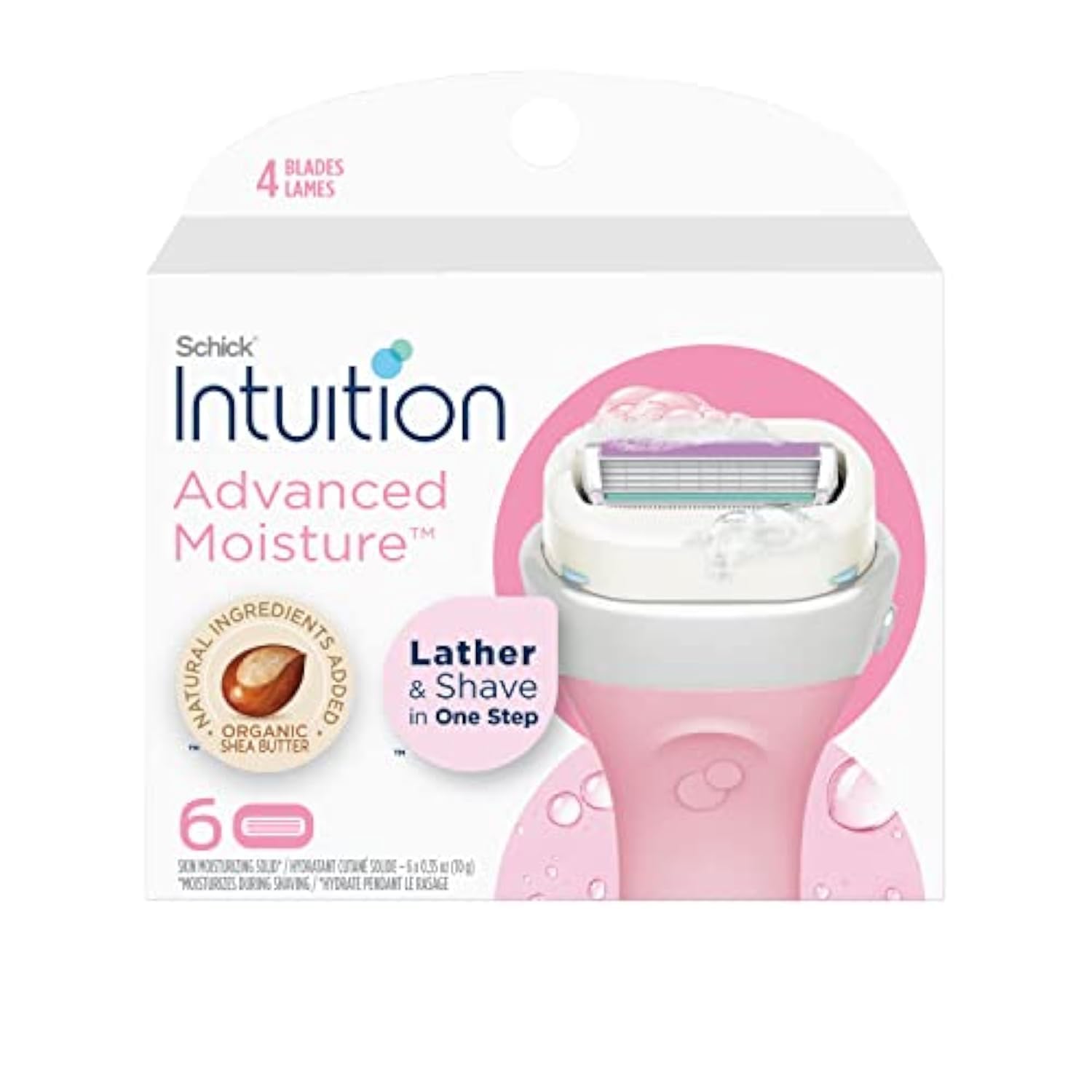 INTUITION advanced moisture refill six-pack cartridges ready for replacement