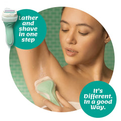 INTUITION ergonomic sure-grip handle for stable, comfortable shaving