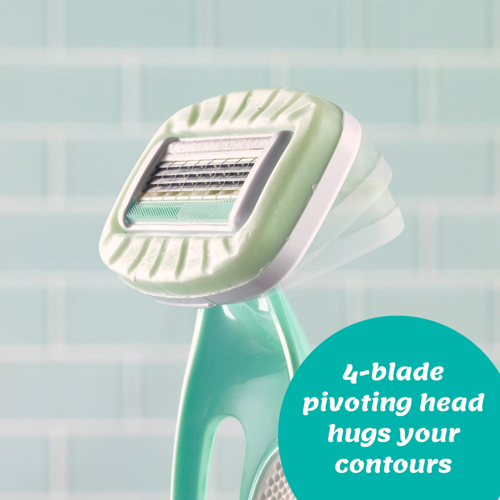 Intuition Go razor in travel kit for quick gel-free shaves.