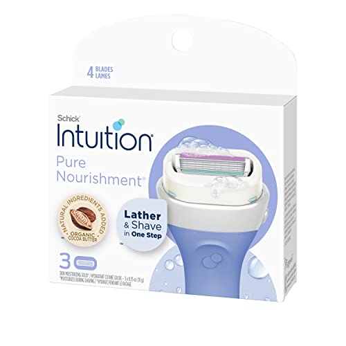 Close-up of moisturizing solid surrounding the blades on INTUITION refill.