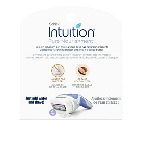 INTUITION razor refill with almond oil for moisturized skin during shaving.