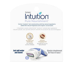 INTUITION razor refill with almond oil for moisturized skin during shaving.