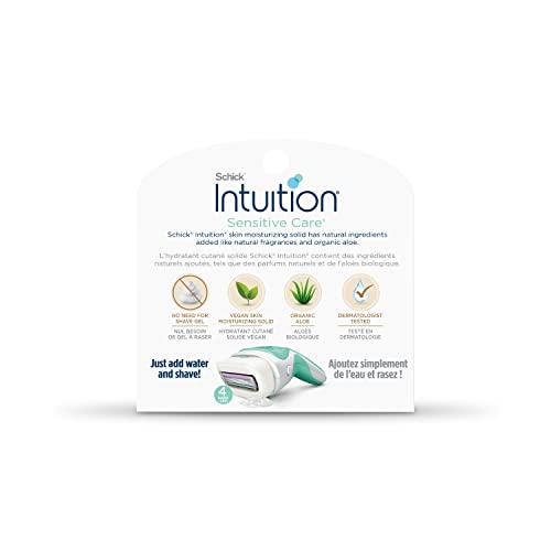 INTUITION four-blade cartridge delivers close shave on legs and arms