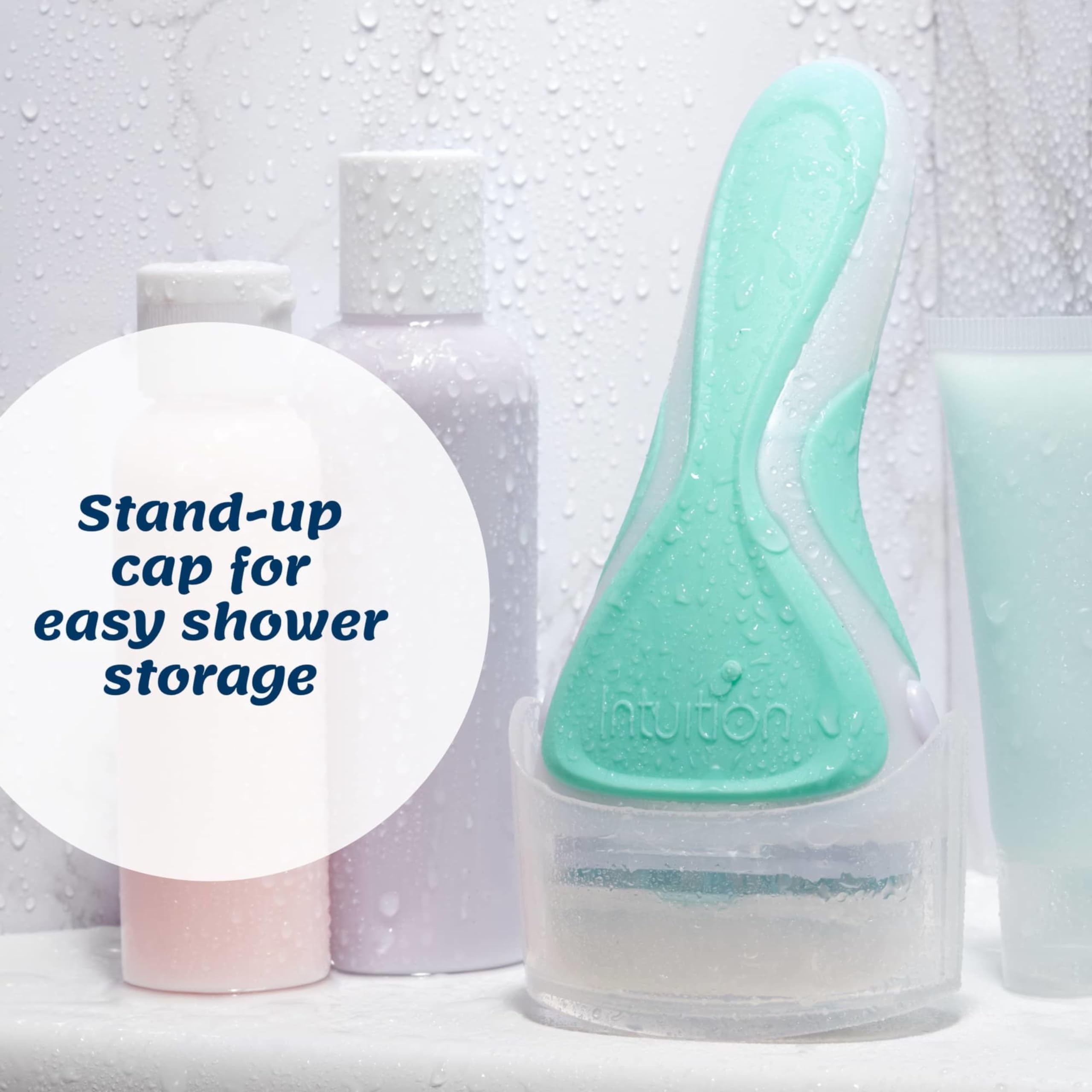 INTUITION razor in shower-friendly design for quick, everyday use