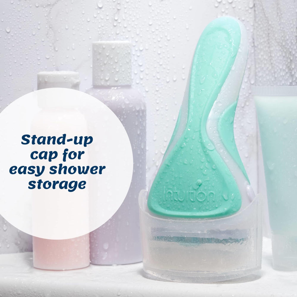 INTUITION razor in shower-friendly design for quick, everyday use