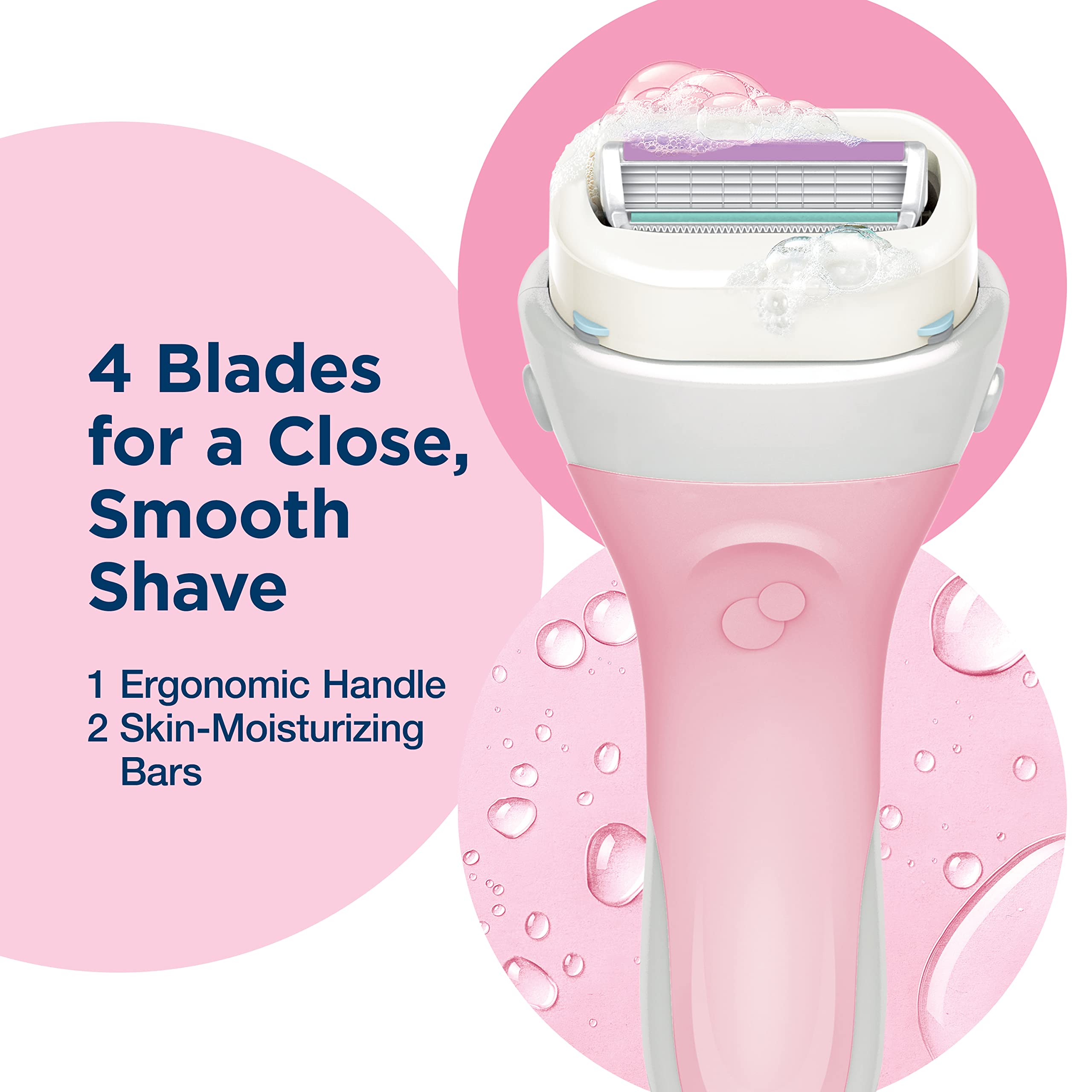 Close-up of blade assembly enabling closer, flexible shaving.